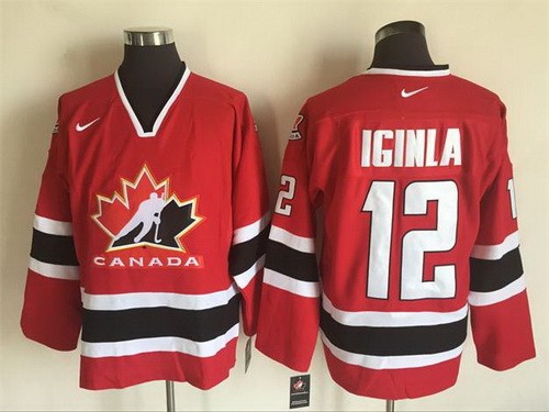 Men's Canada #12 Jarome Iginla Red Hockey Jersey