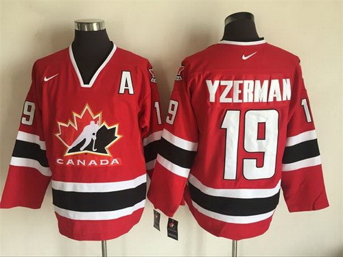 Men's Canada #19 Steve Yzerman Red Hockey Jersey