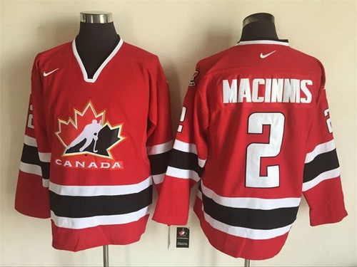 Men's Canada #2 Al MacInnis Red Hockey Jersey