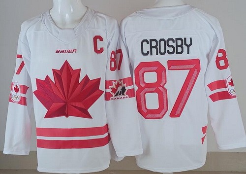Men's Canada #87 Sidney Crosby White 2026 Olympics Authentic Jersey