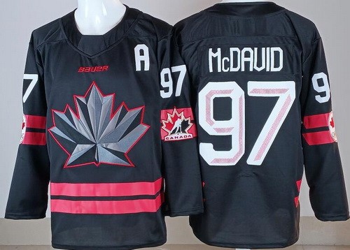 Men's Canada #97 Connor McDavid Black 2026 Olympics Authentic Jersey