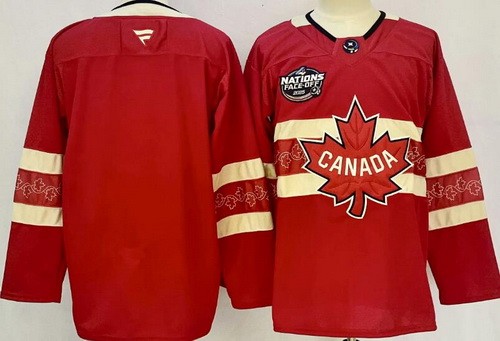 Men's Canada Blank Red 2025 4 Nations Face Off Authentic Jersey