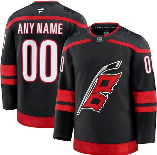 Men's Carolina Hurricanes Customized Black Fanatics Authentic Jersey