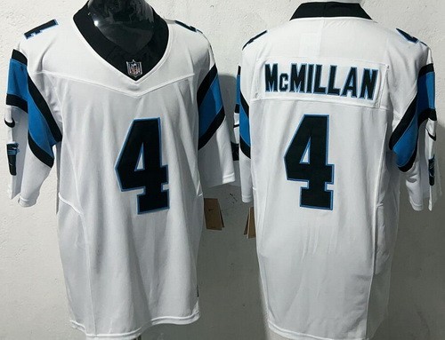Men's Carolina Panthers #4 Tetairoa McMillan Limited White FUSE Vapor Jersey