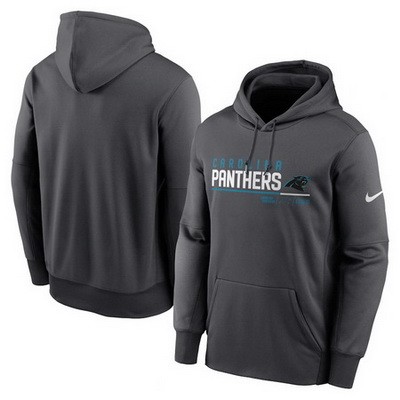 Men's Carolina Panthers Anthracite Prime Logo Name Split Pullover Hoodie