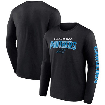 Men's Carolina Panthers Black Go the Distance Long Sleeve T Shirt