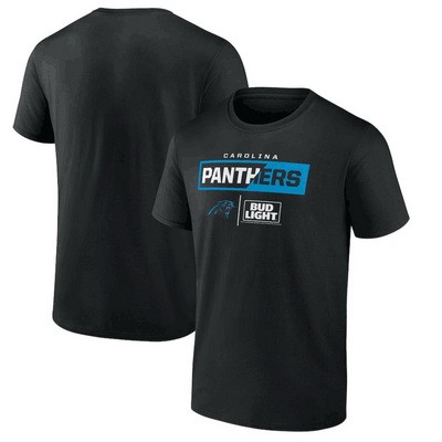 Men's Carolina Panthers Black NFL x Bud Light T Shirt