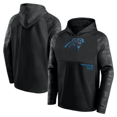 Men's Carolina Panthers Black Shade Defender Raglan Pullover Hoodie
