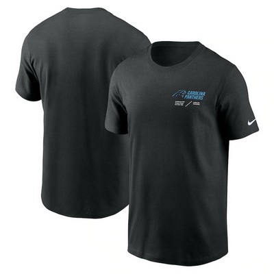 Men's Carolina Panthers Black Sideline Infograph Lockup Performance T Shirt