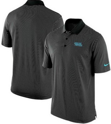 Men's Carolina Panthers Black Sideline Lock Up Victory Performance Polo