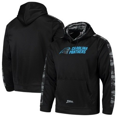 Men's Carolina Panthers Black Zubaz Tonal Oxide Pullover Hoodie