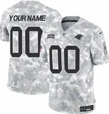 Men's Carolina Panthers Customized Limited Arctic Camo 2024 Salute to Service Jersey