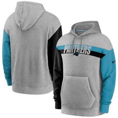 Men's Carolina Panthers Gray Heathered Heritage Tri Blend Pullover Hoodie