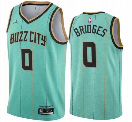 Men's Charlotte Hornets #0 Miles Bridges Green 2021 City Icon Hot Press Jersey