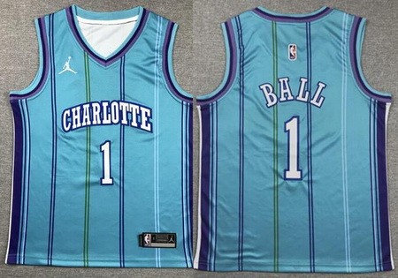 Youth Charlotte Hornets #1 Lamelo Ball Blue Classic Icon Swingman Jersey