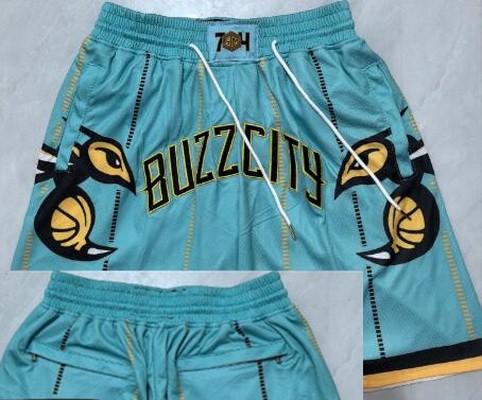 Men's Charlotte Hornets Aqua 2024 City Just Don Shorts