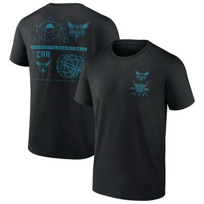 Men's Charlotte Hornets Black Court Street Collective T-Shirt