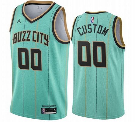 Men's Charlotte Hornets Custom Green 2021 City Icon Hot Press Jersey