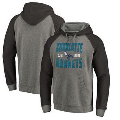 Men's Charlotte Hornets Gray 1 Printed Pullover Hoodie