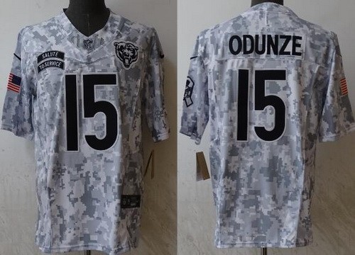 Men's Chicago Bears #15 Rome Odunze Limited Arctic Camo 2024 Salute to Service Jersey
