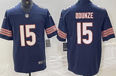 Men's Chicago Bears #15 Rome Odunze Limited Navy Vapor Jersey