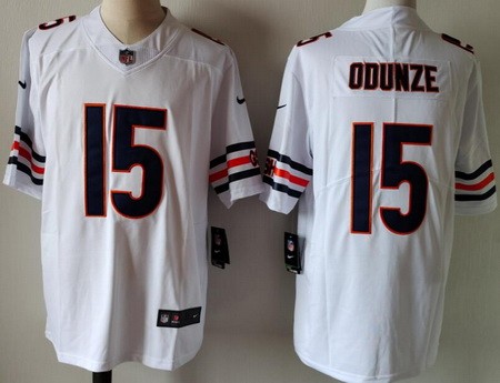 Men's Chicago Bears #15 Rome Odunze Limited White Vapor Jersey