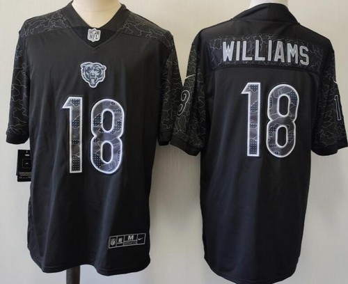 Men's Chicago Bears #18 Caleb Williams Limited Black RFLCTV Jersey