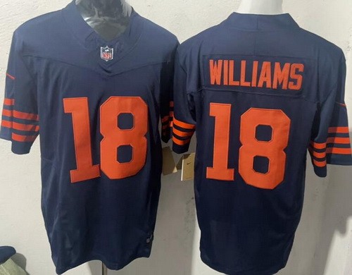 Men's Chicago Bears #18 Caleb Williams Limited Navy Alternate FUSE Vapor Jersey