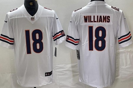 Men's Chicago Bears #18 Caleb Williams Limited White Vapor Jersey