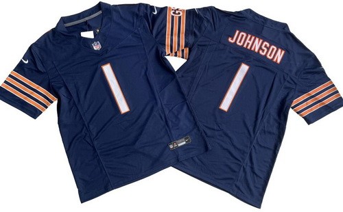 Men's Chicago Bears #1 Jaylon Johnson Limited Navy FUSE Vapor Jersey