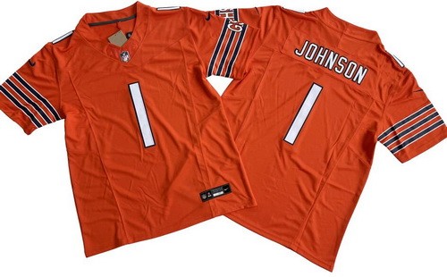 Men's Chicago Bears #1 Jaylon Johnson Limited Orange FUSE Vapor Jersey