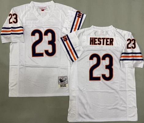 Men's Chicago Bears #23 Devin Hester White Throwback Jersey