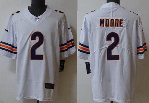 Men's Chicago Bears #2 DJ Moore Limited White Vapor Jersey