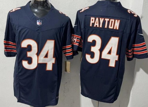 Men's Chicago Bears #34 Walter Payton Limited Navy FUSE Vapor Jersey