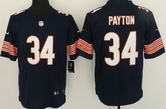Men's Chicago Bears #34 Walter Payton Limited Navy Vapor Untouchable Jersey