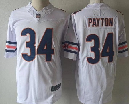 Men's Chicago Bears #34 Walter Payton Limited White FUSE Vapor Jersey