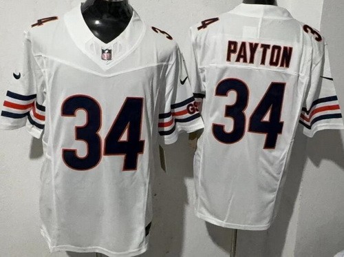Men's Chicago Bears #34 Walter Payton Limited White FUSE Vapor Jersey