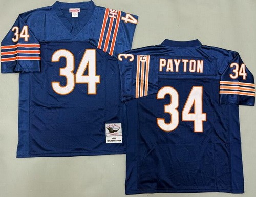Men's Chicago Bears #34 Walter Payton Navy 1985 Throwback Jersey