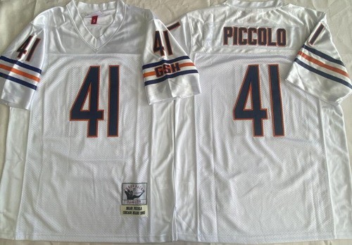 Men's Chicago Bears #41 Brian Piccolo White 1965 Throwback Jersey