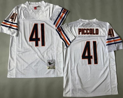 Men's Chicago Bears #41 Brian Piccolo White Throwback Jersey