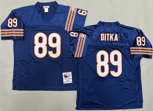Men's Chicago Bears #89 Mike Ditka Navy 1966 Throwback Jersey