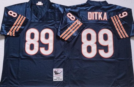 Men's Chicago Bears #89 Mike Ditka Navy Throwback Jersey
