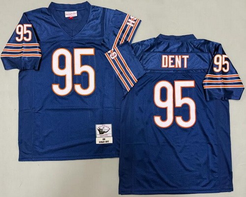 Men's Chicago Bears #95 Richard Dent Navy 1985 Throwback Jersey