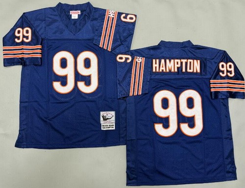 Men's Chicago Bears #99 Dan Hampton Navy Throwback Jersey