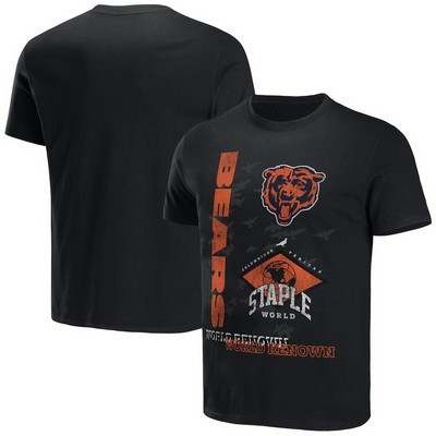 Men's Chicago Bears Black NFL x Staple World Renowned T Shirt