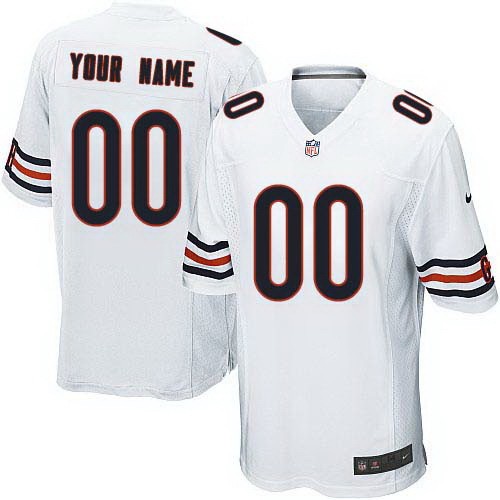 Men's Chicago Bears Customized Game White Jersey