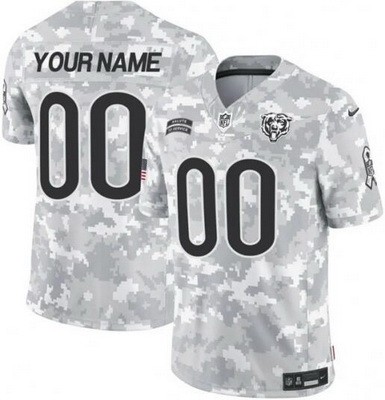 Men's Chicago Bears Customized Limited Arctic Camo 2024 Salute to Service Jersey