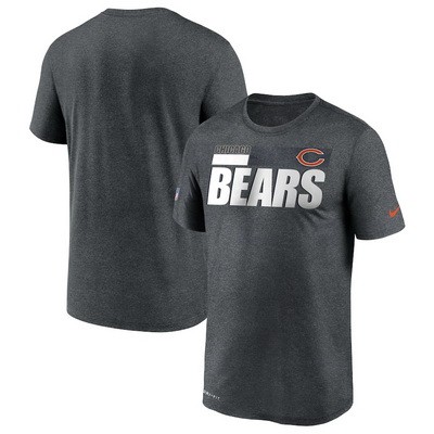 Men's Chicago Bears Gray Sideline Impact Legend Performance T Shirt 516