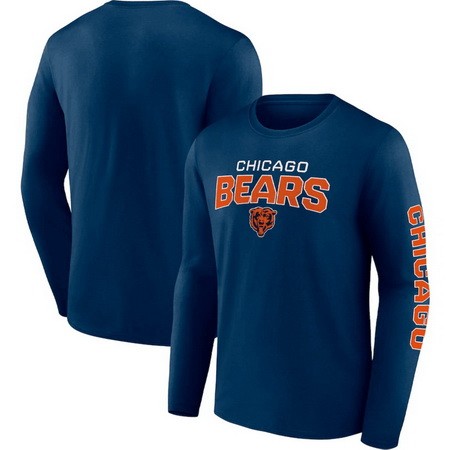 Men's Chicago Bears Navy Go the Distance Long Sleeve T Shirt