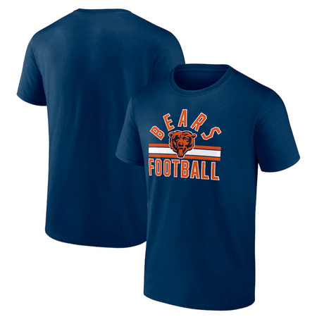 Men's Chicago Bears Navy Standard Arch Stripe T Shirt